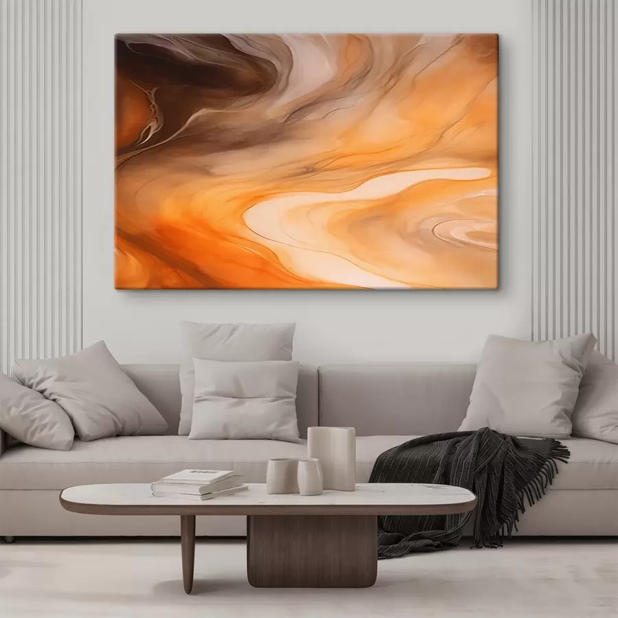 Wandbilder Warme abstrakte Wellen s44496