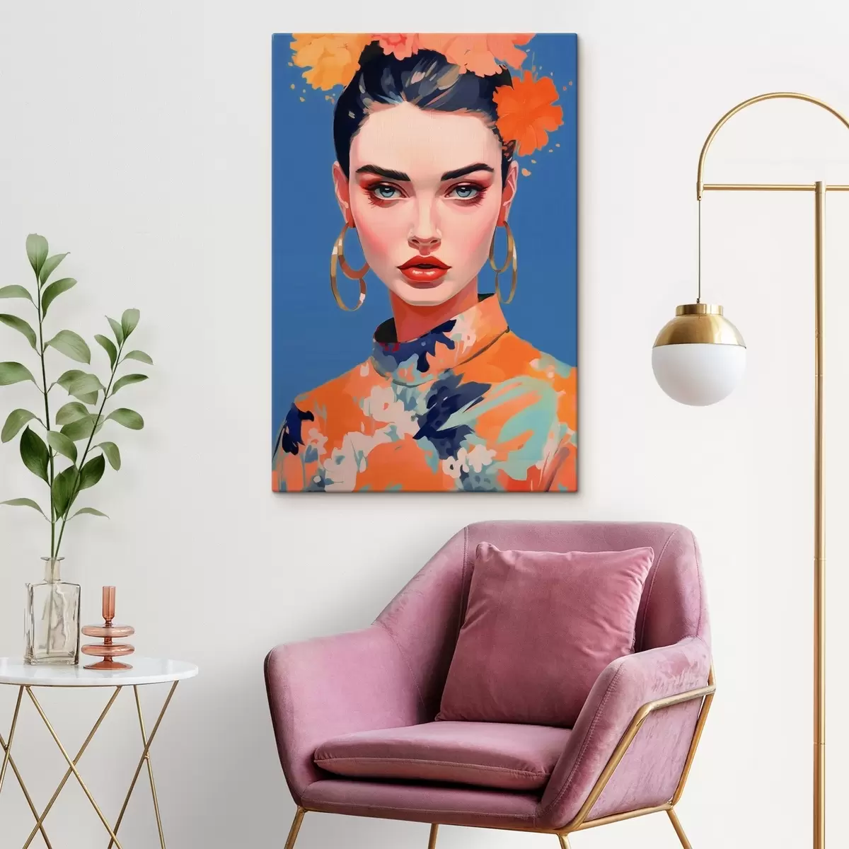 Wandbilder Porträt mit Ohrringen s44500