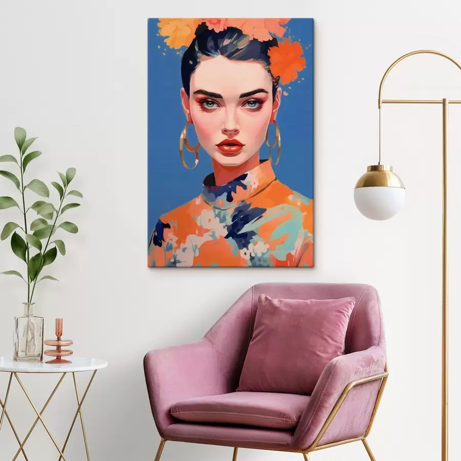 Wandbilder Porträt mit Ohrringen s44500