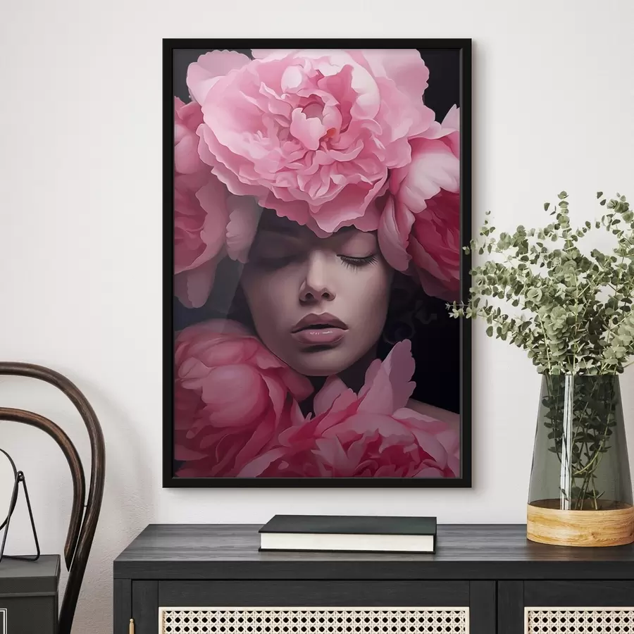 Fototapete Gesicht in Blütenblättern f44490