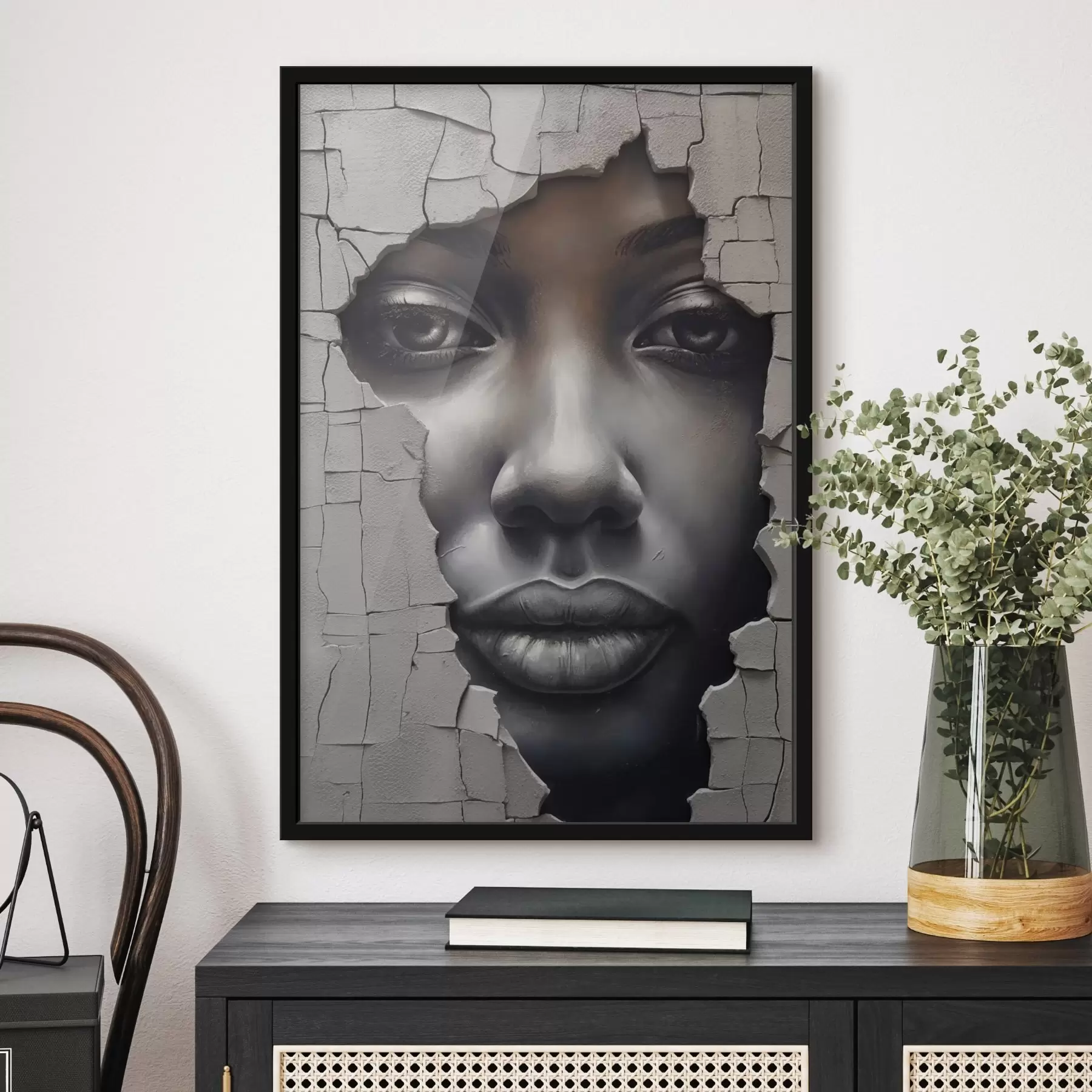 Fototapete Gesicht in den Ritzen der Wand f44495