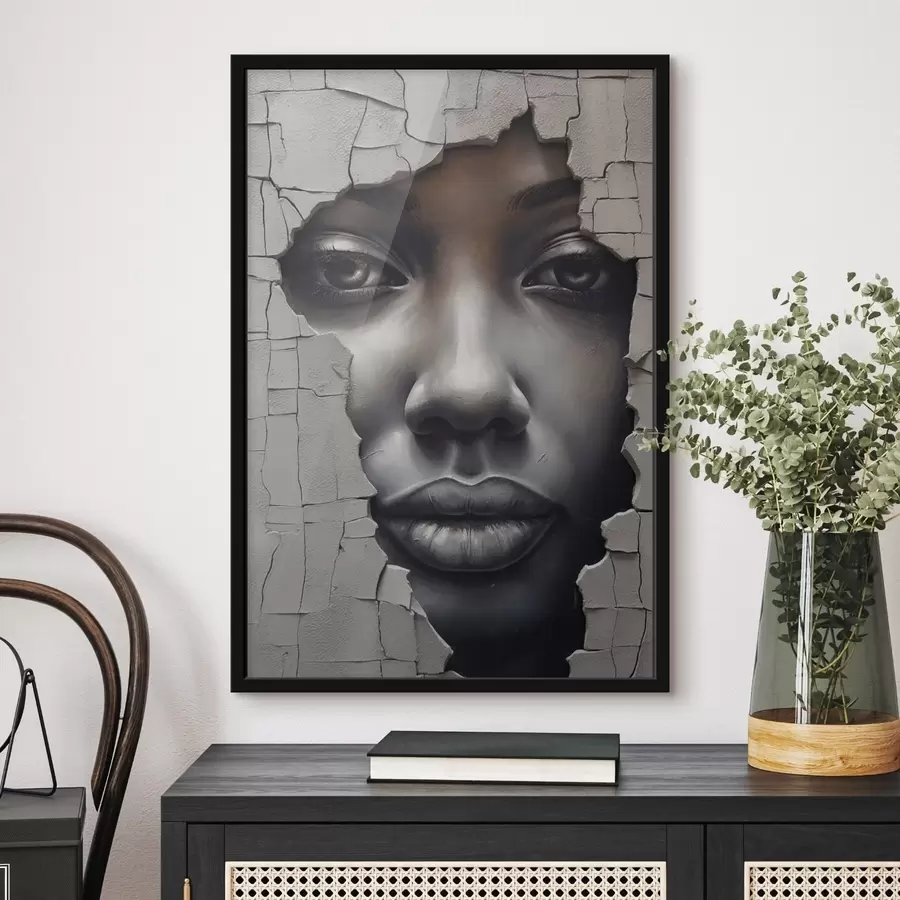 Fototapete Gesicht in den Ritzen der Wand f44495