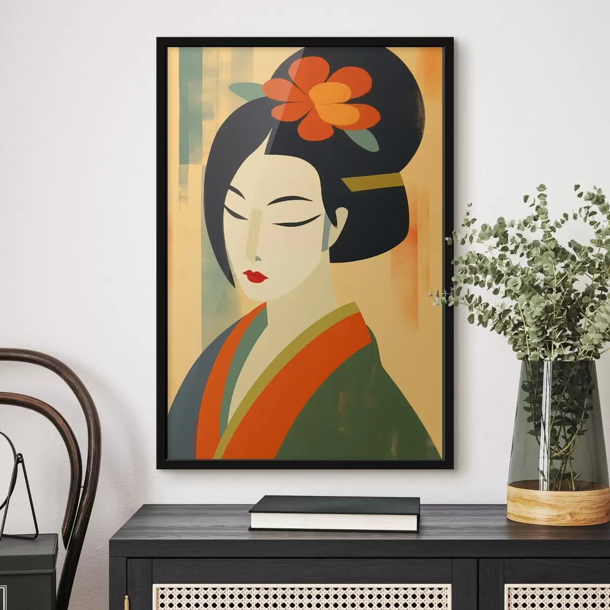 Poster Geisha im Profil f44498