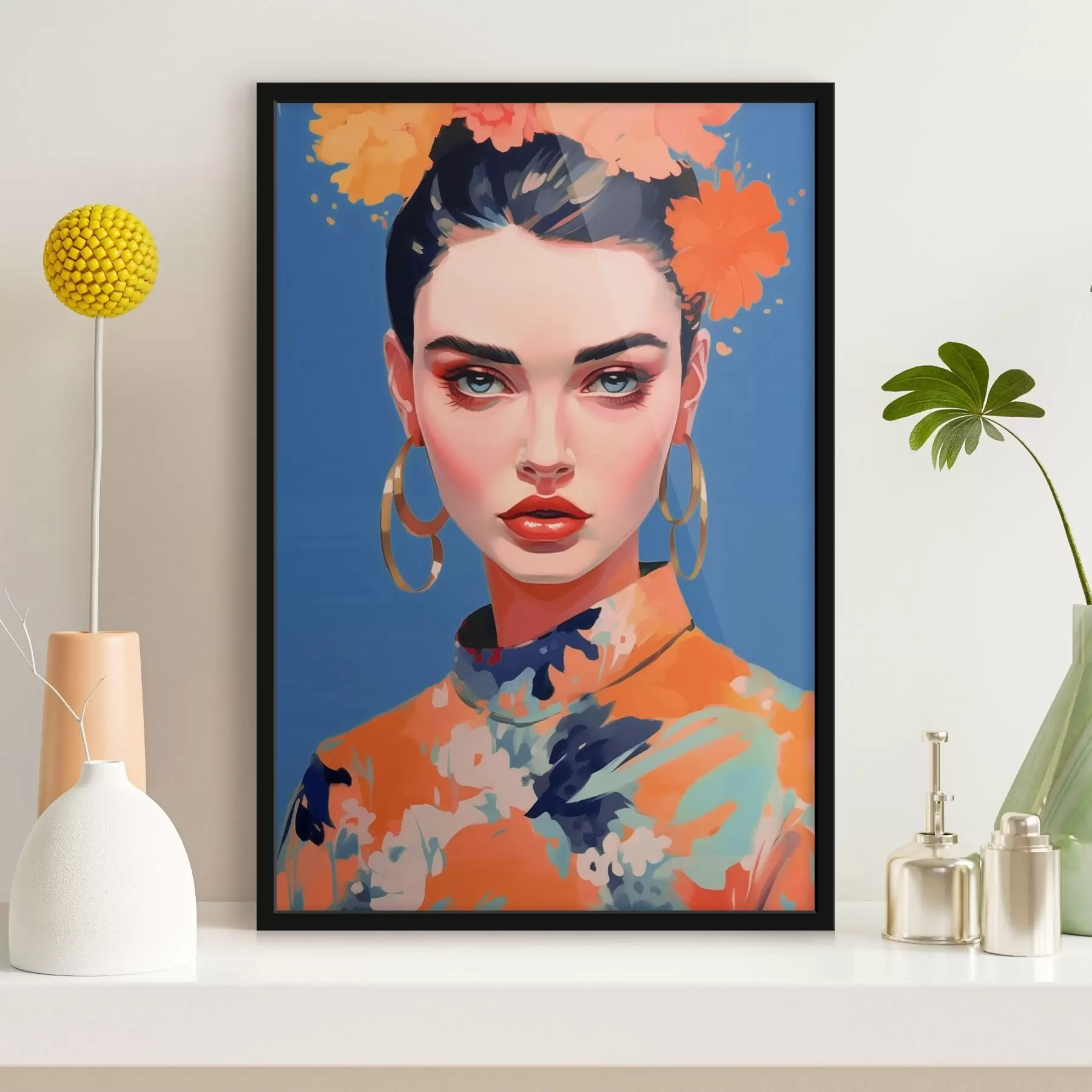 Fototapete Porträt mit Ohrringen f44500