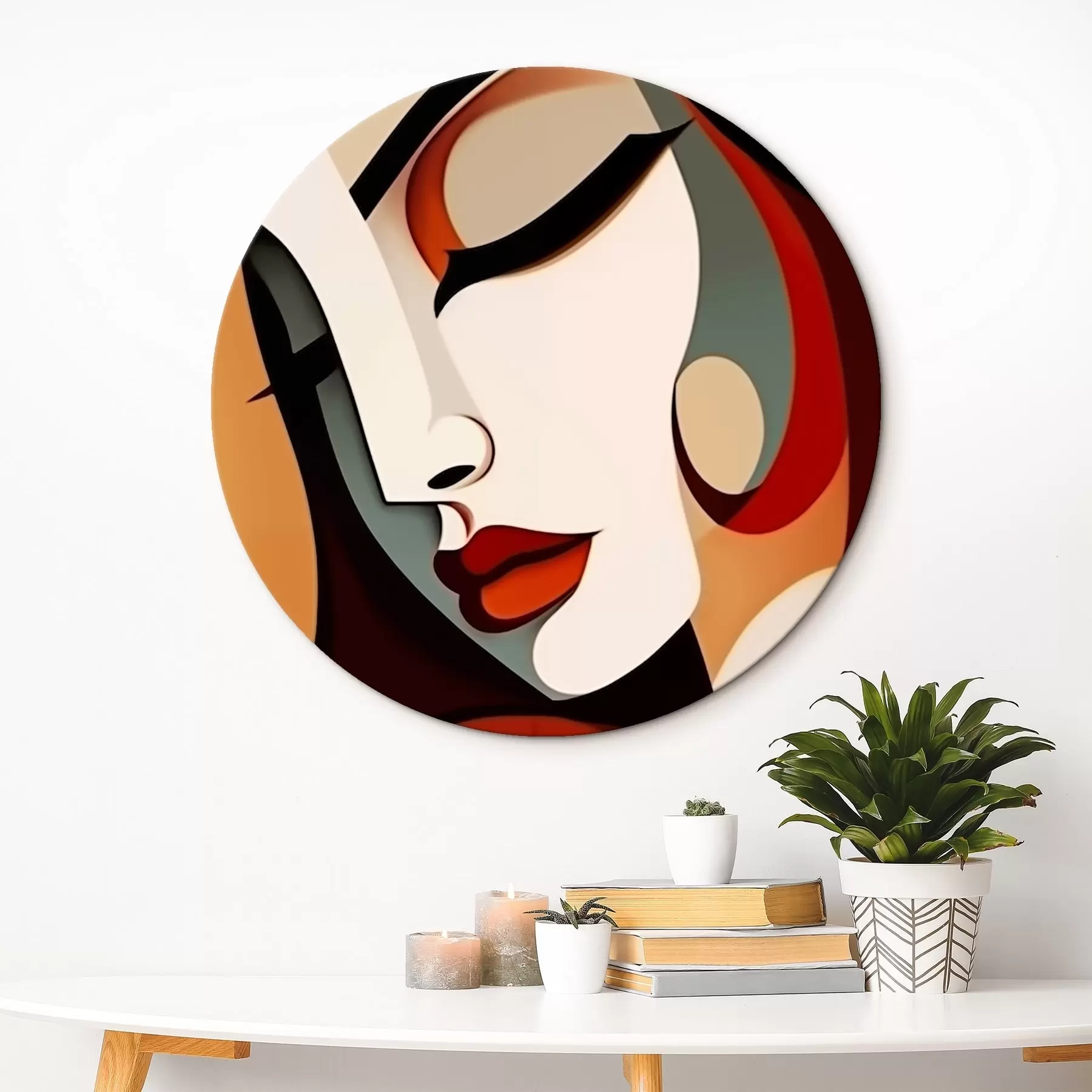 Fototapete Weibliches Profil im Kubismus-Stil r44486