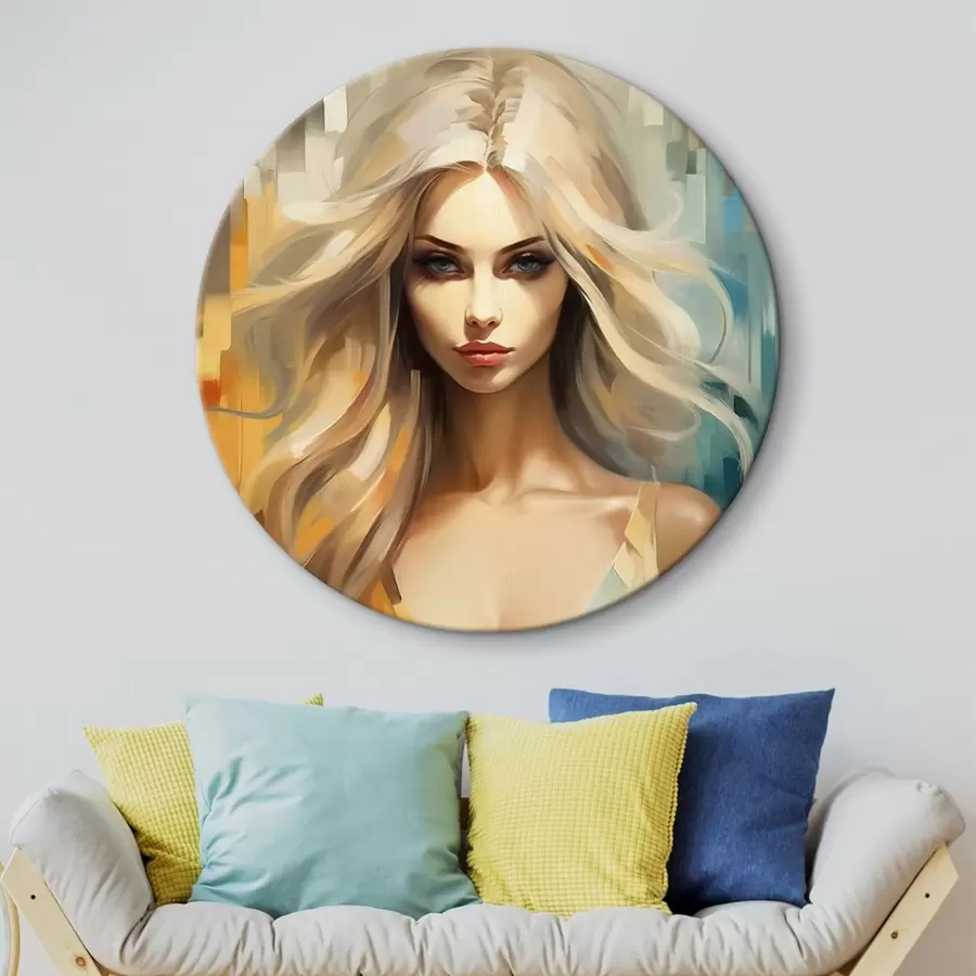 Wandbilder Mädchen auf farbigem Hintergrund r44494