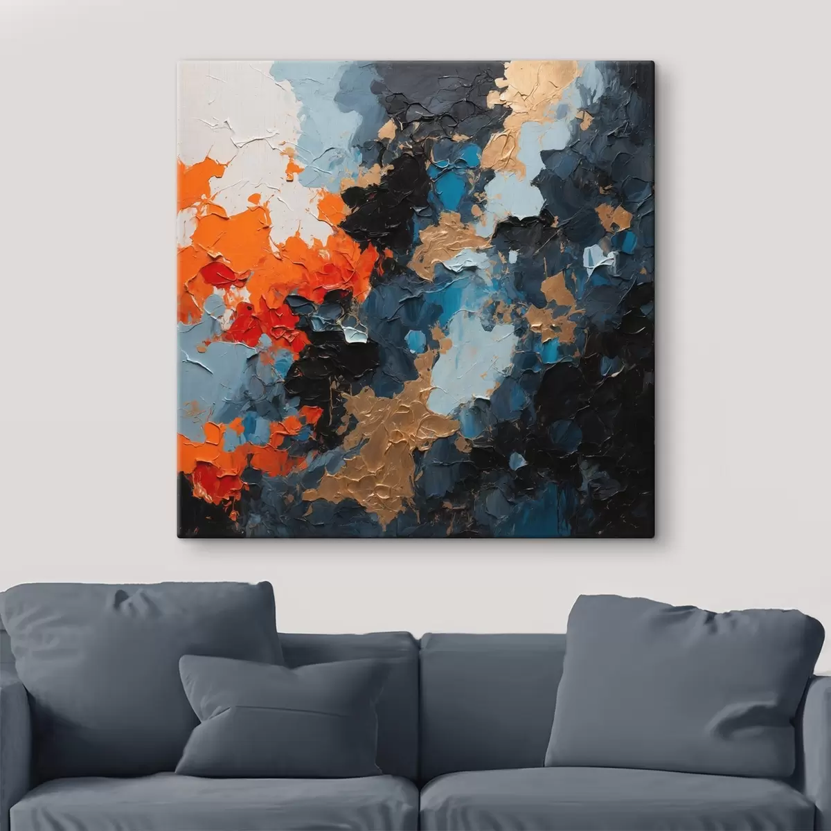 Wandbilder Abstraktes mehrfarbiges Ölgemälde s44431