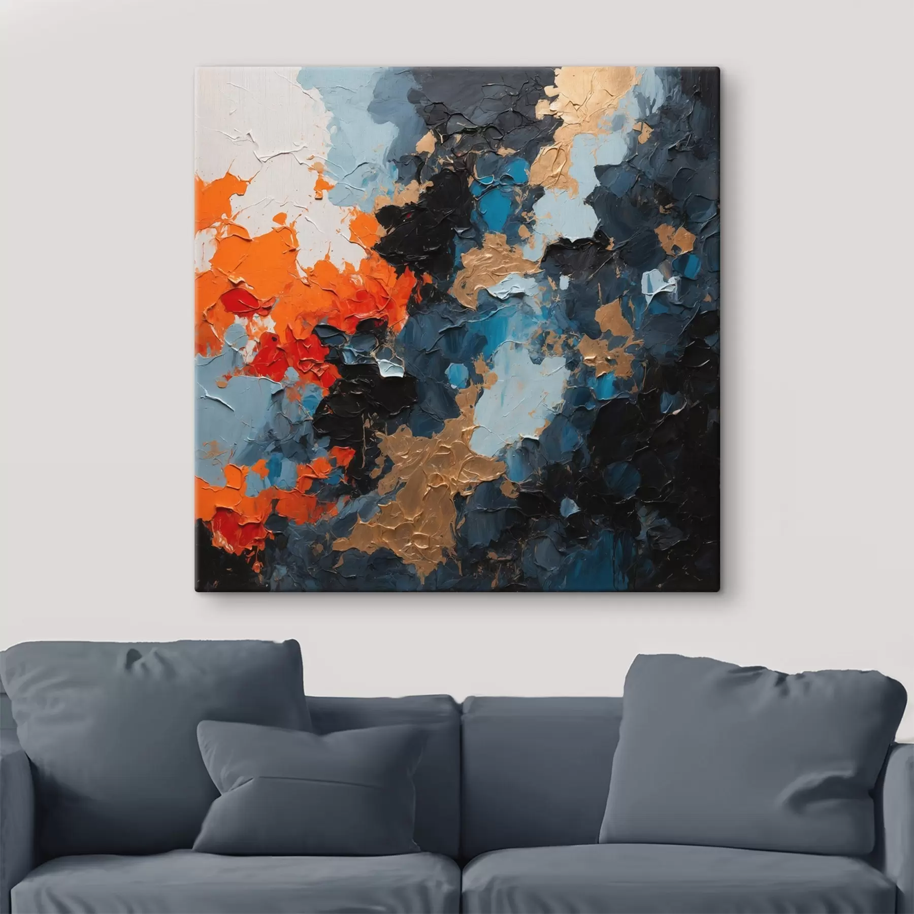 Wandbilder Abstraktes mehrfarbiges Ölgemälde s44431