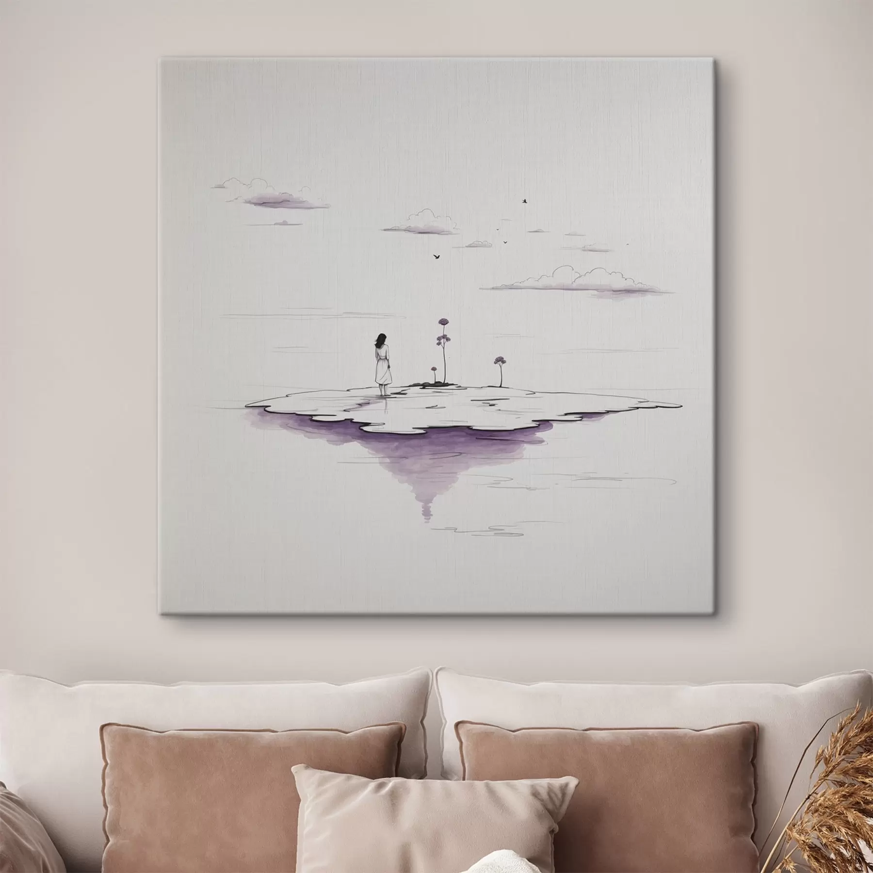 Wandbilder Einfache Schwarz-Weiß-Malerei s44433