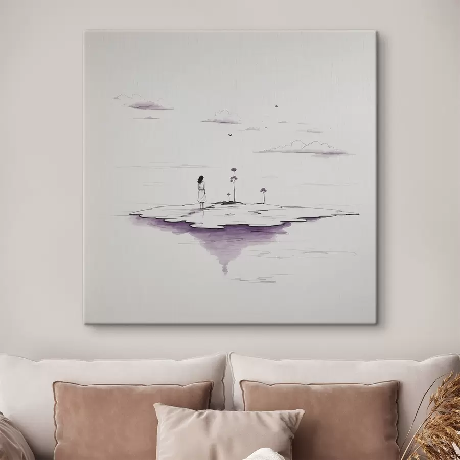 Wandbilder Einfache Schwarz-Weiß-Malerei s44433