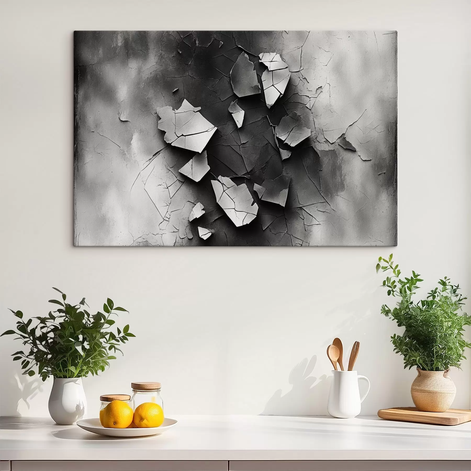 Fototapete Schwarze und weiße alte Mauer s44450