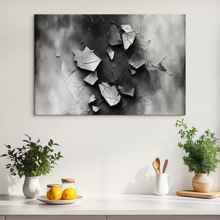 Wandbilder Schwarze und weiße alte Mauer s44450