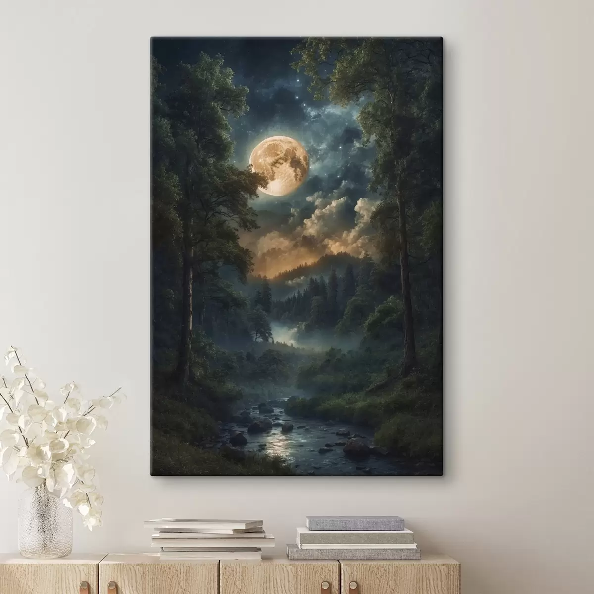 Wandbilder Vollmond im Wald s44454