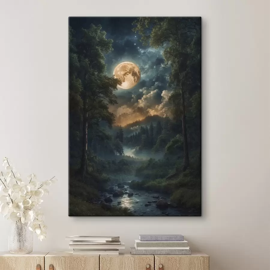 Wandbilder Vollmond im Wald s44454