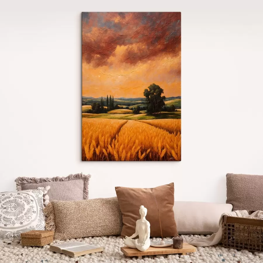 Wandbilder Weizenfeld im Stil der Acrylmalerei s44464