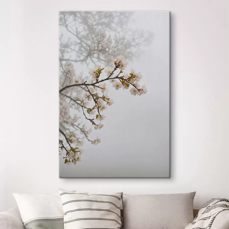 Wandbilder Blühender Baum im Nebel s44473