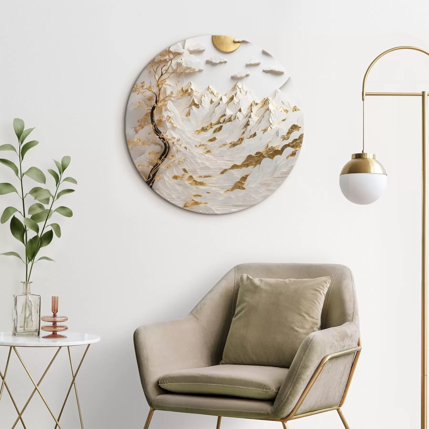 Wandbilder Abstrakte Berge und Sonne r44428