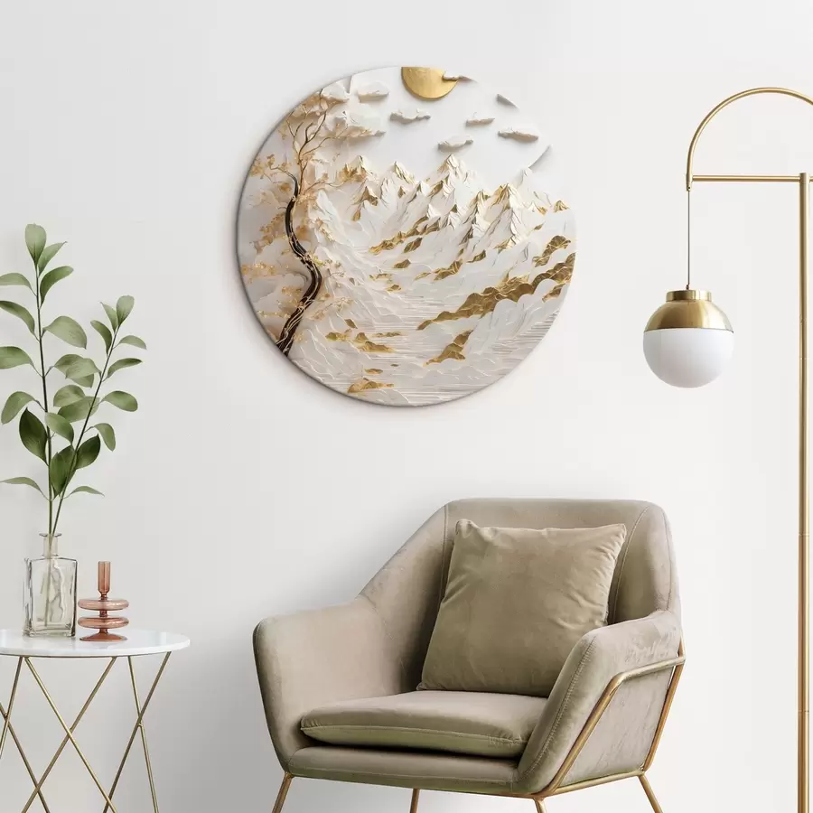 Wandbilder Abstrakte Berge und Sonne r44428