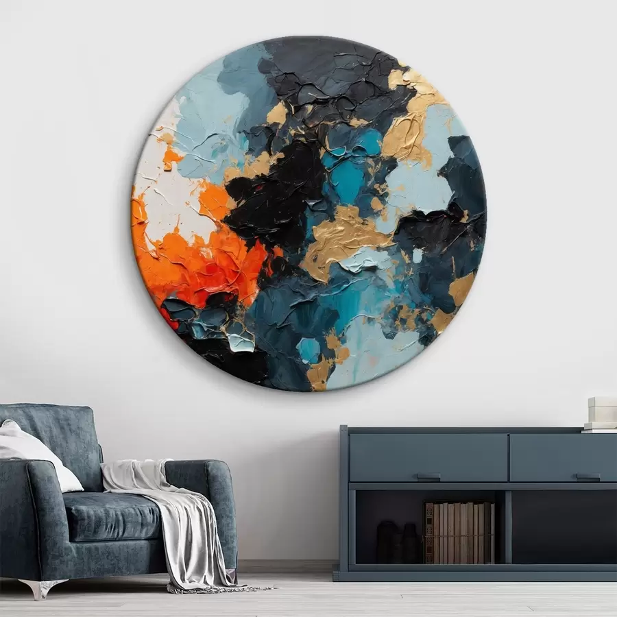 Wandbilder Abstraktes mehrfarbiges Ölgemälde r44431