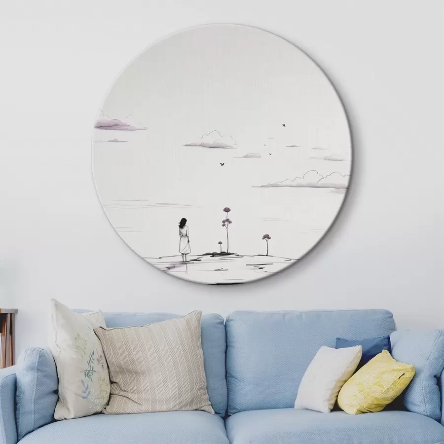 Wandbilder Einfache Schwarz-Weiß-Malerei r44433