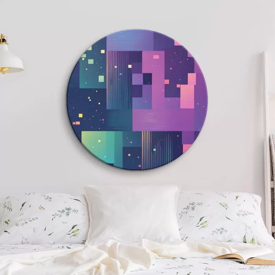 Wandbilder Abstrakte Malerei mit mehrfarbigen rechteckigen Figuren r44457