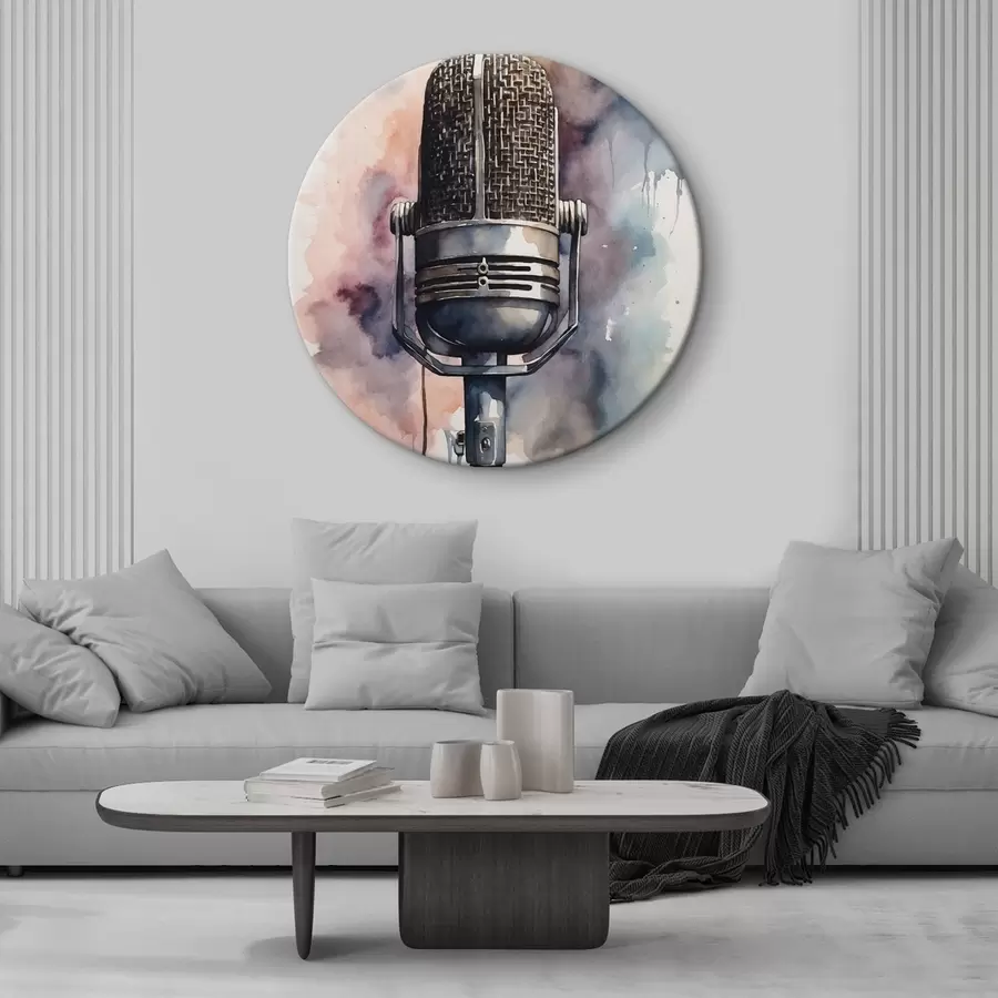 Wandbilder Mikrofon auf Aquarell-Hintergrund r44463