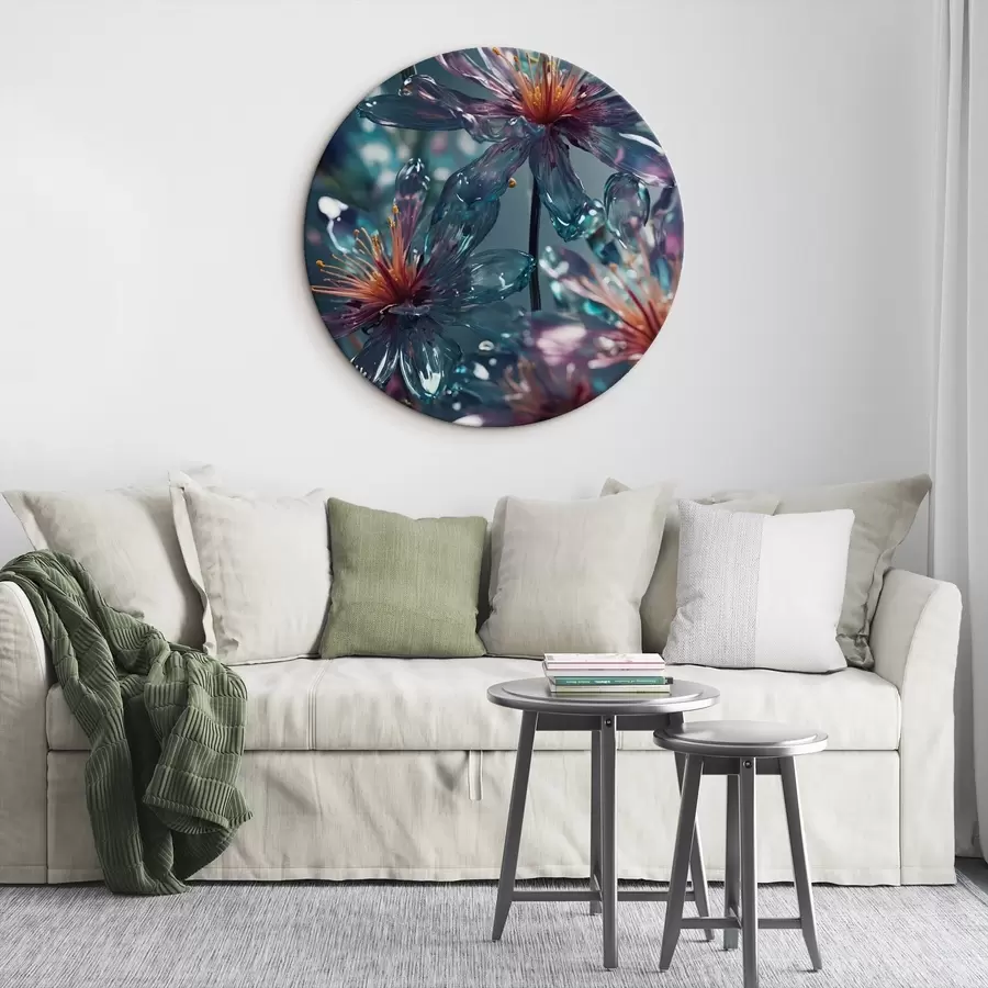 Wandbilder Transparente Blumen auf unscharfem Hintergrund r44469