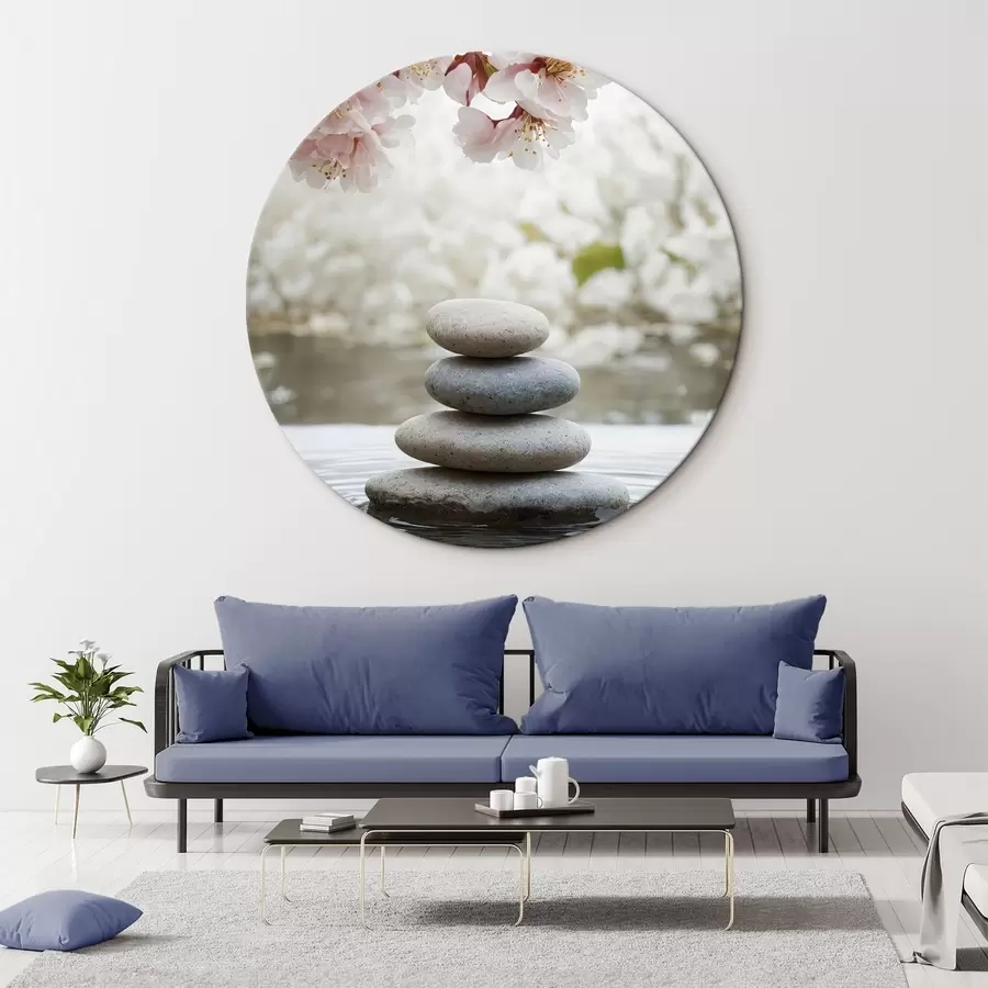 Wandbilder Steine im Wasser auf unscharfem Hintergrund r44476