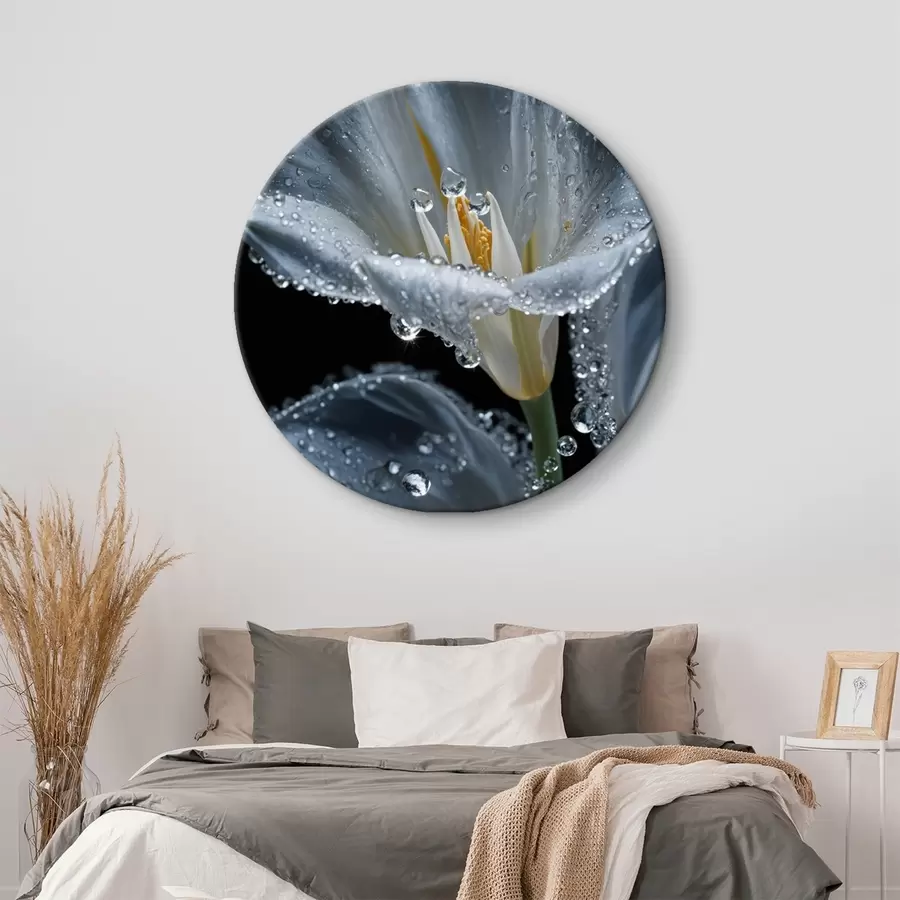 Wandbilder Transparente Blume auf schwarzem Hintergrund r44479