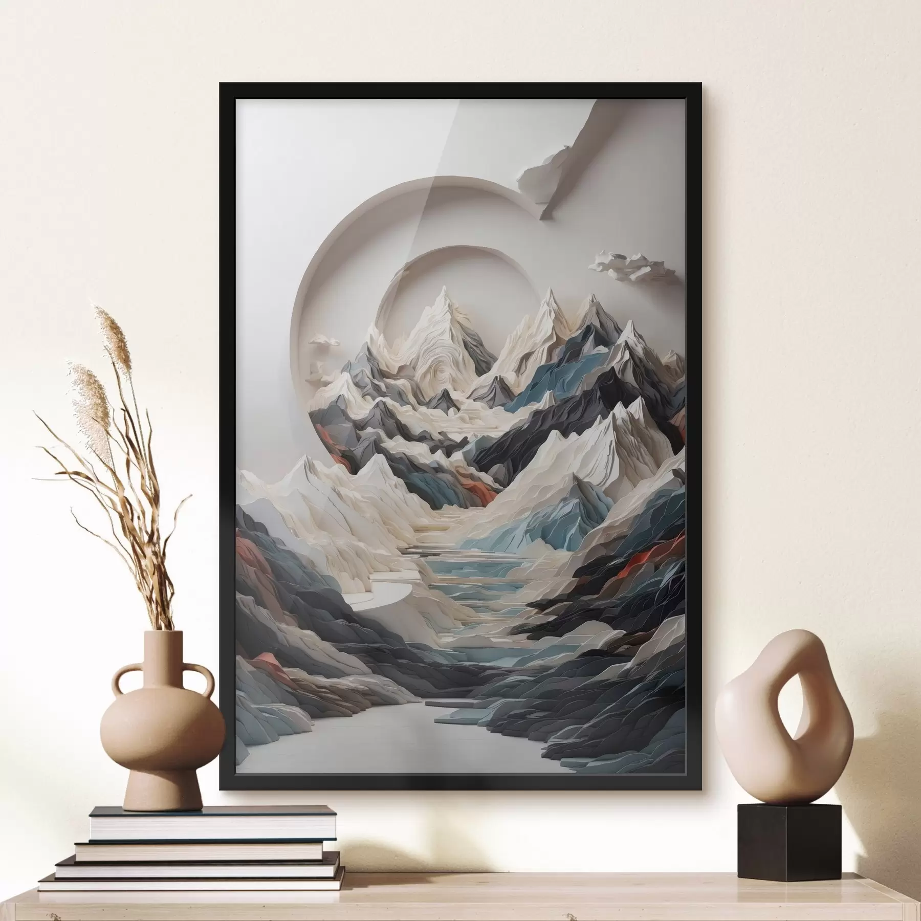 Wandbilder Abstraktes Gemälde einer Berglandschaft f44427