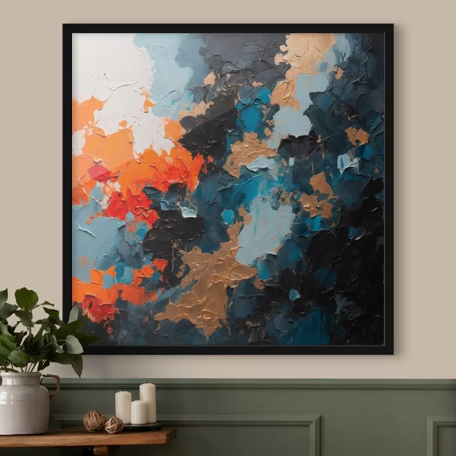 Fototapete Abstraktes mehrfarbiges Ölgemälde f44431