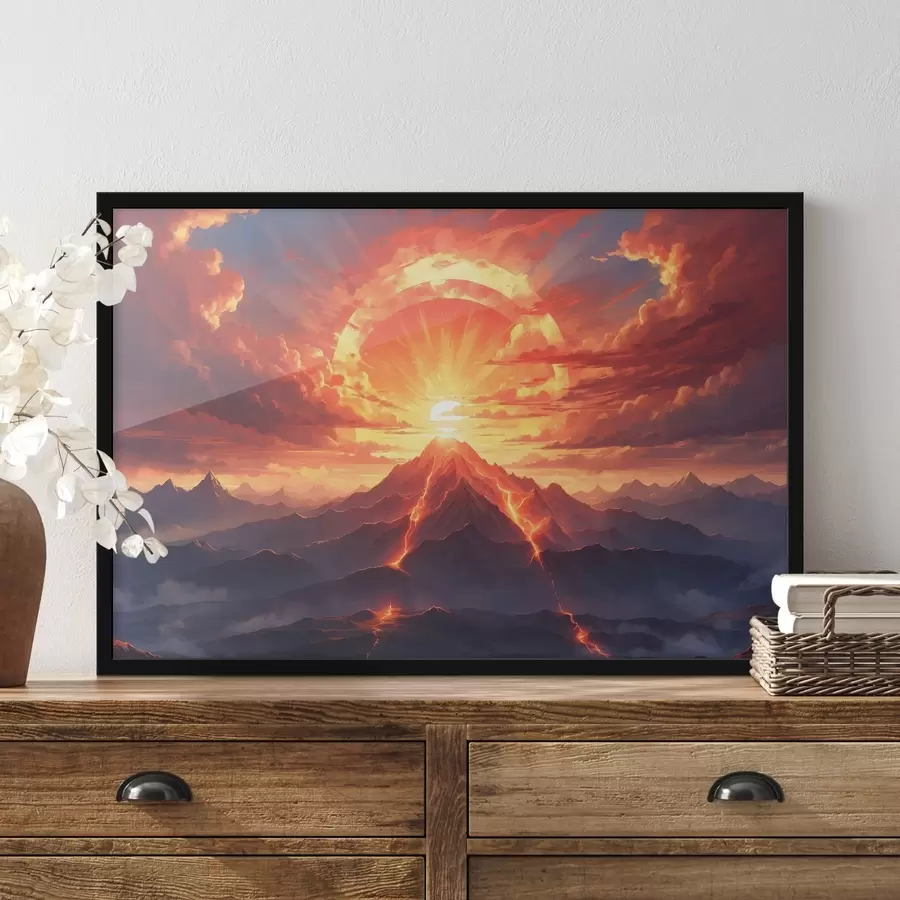 Fototapete Sonnenuntergang in der Nähe des Vulkans f44432