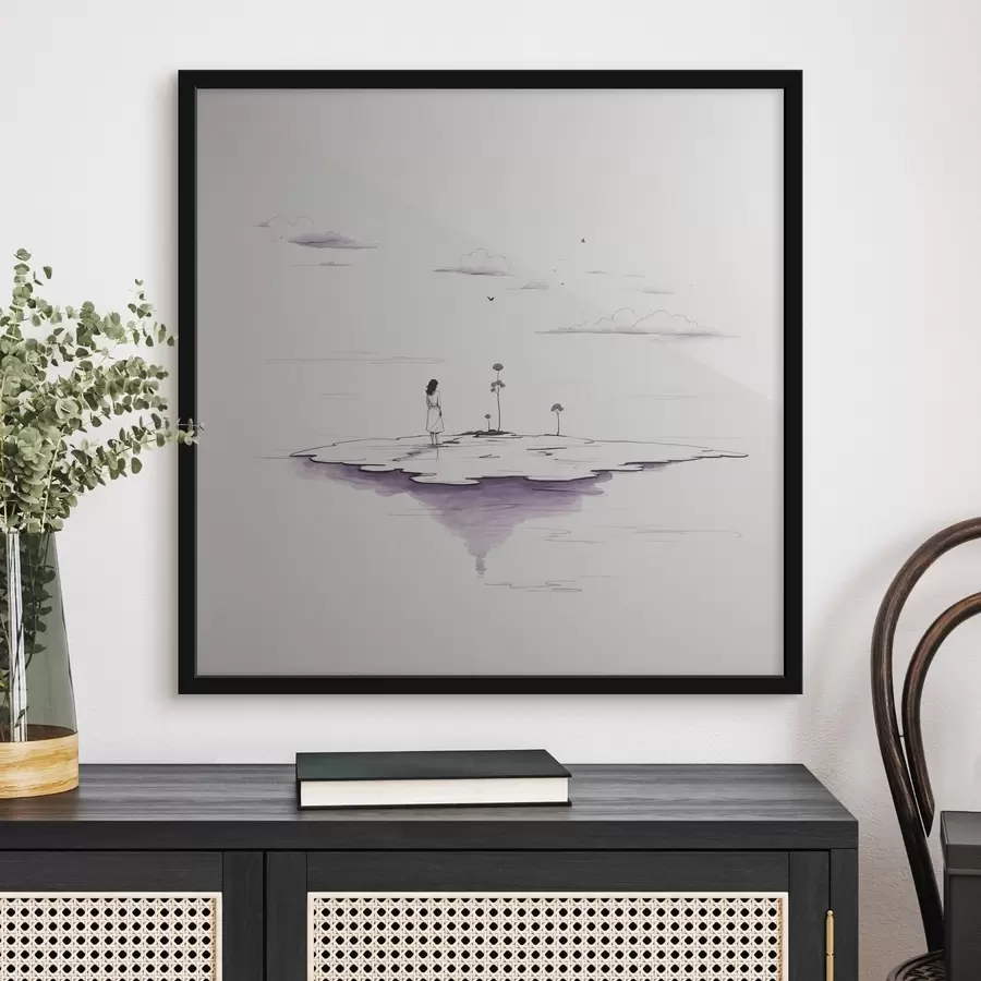 Fototapete Einfache Schwarz-Weiß-Malerei f44433