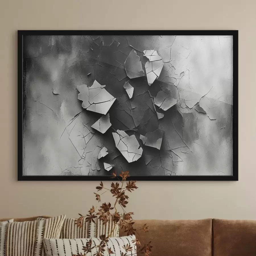 Fototapete Schwarze und weiße alte Mauer f44450