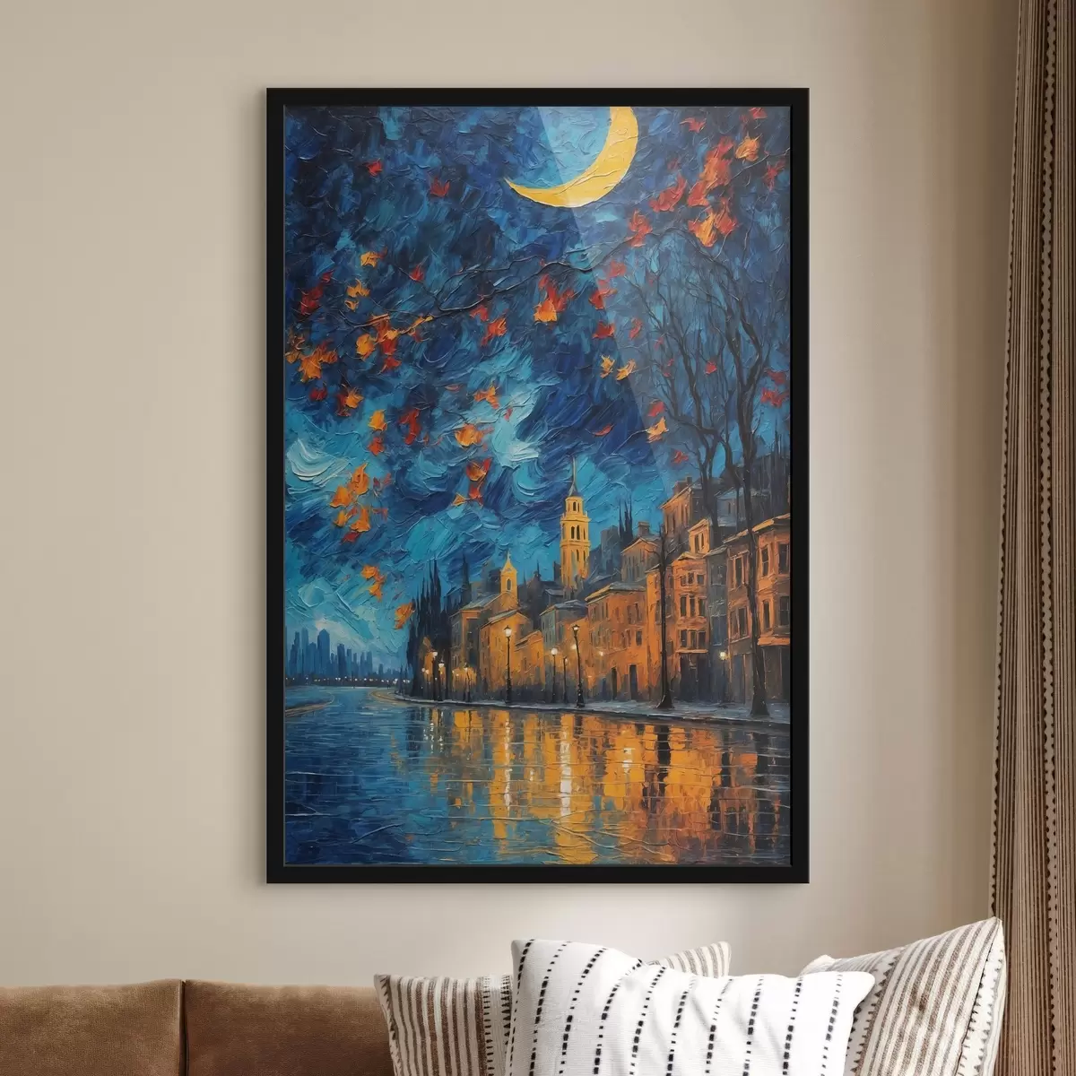 Poster Nacht London in Acrylmalerei Stil f44453