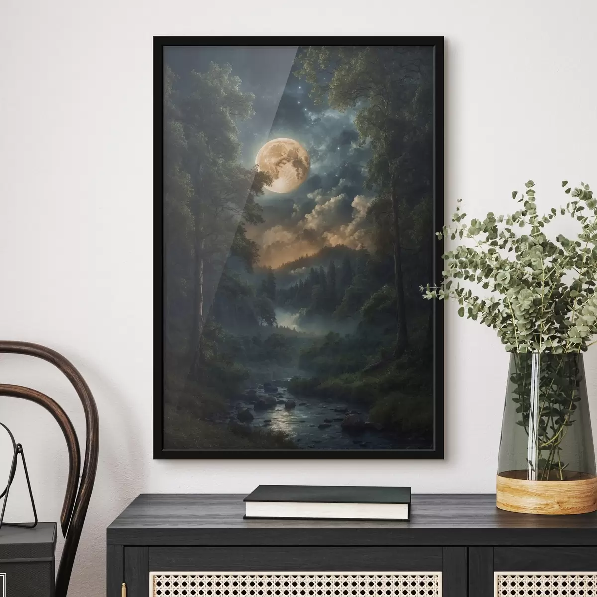 Poster Vollmond im Wald f44454