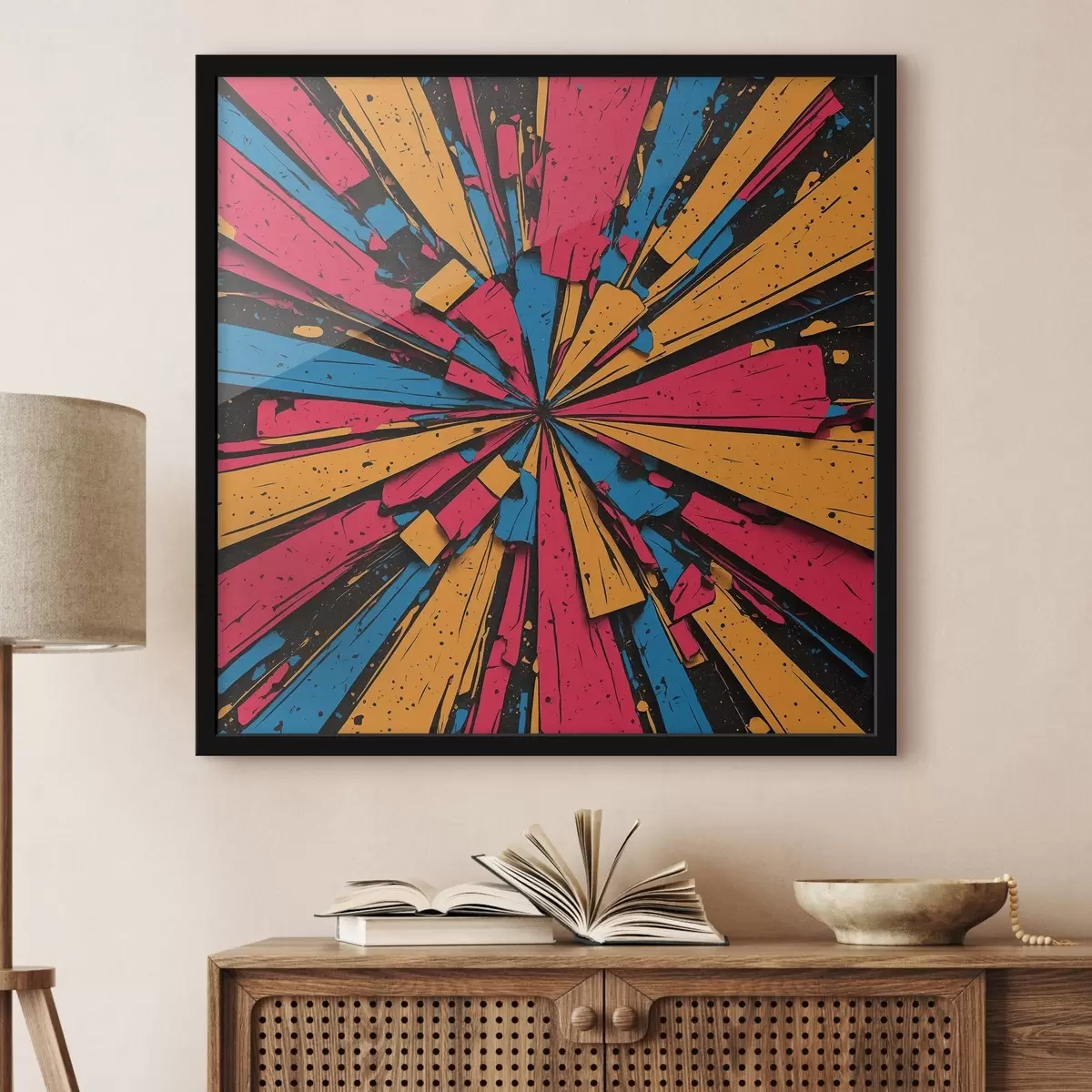 Poster Abstrakte mehrfarbige Malerei f44461