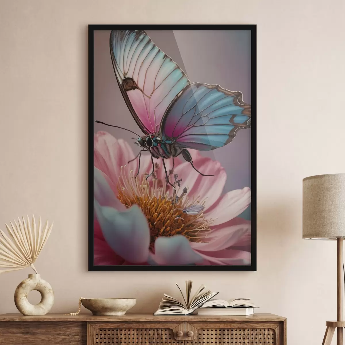 Poster Schmetterling sitzt auf einer Blume f44470