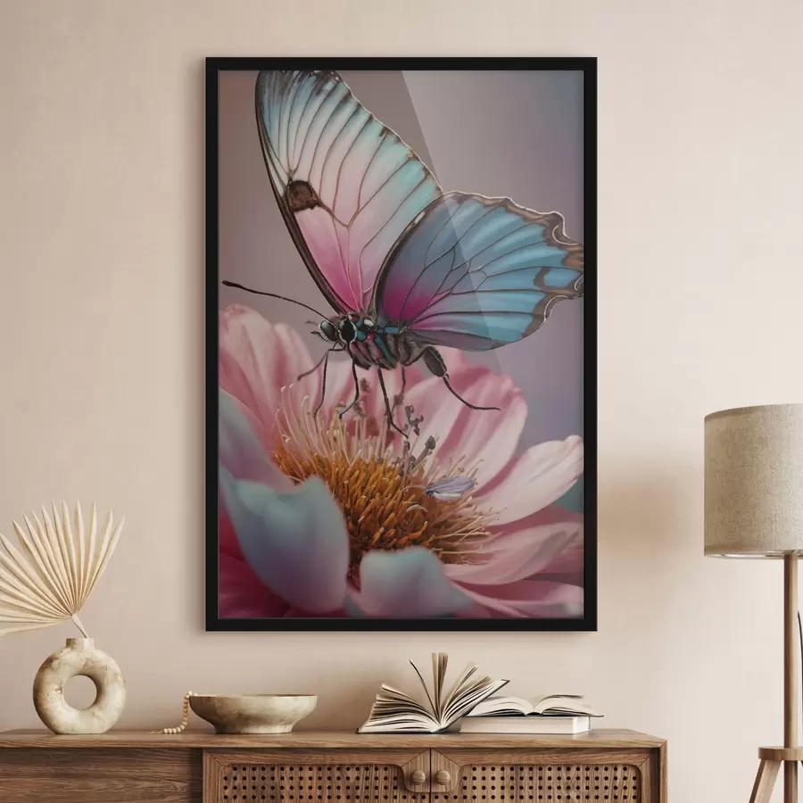 Wandbilder Schmetterling sitzt auf einer Blume f44470