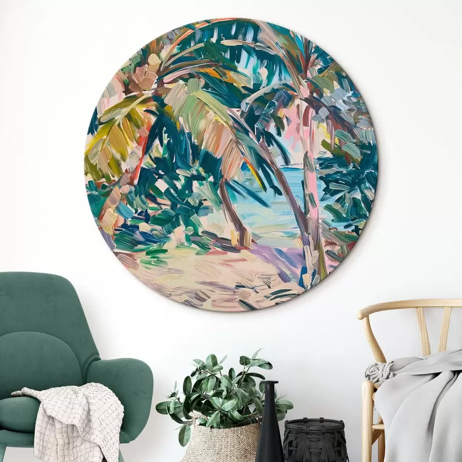 Wandbilder Palmen Abstraktion, Nachahmung von Pinselstrichen r44513