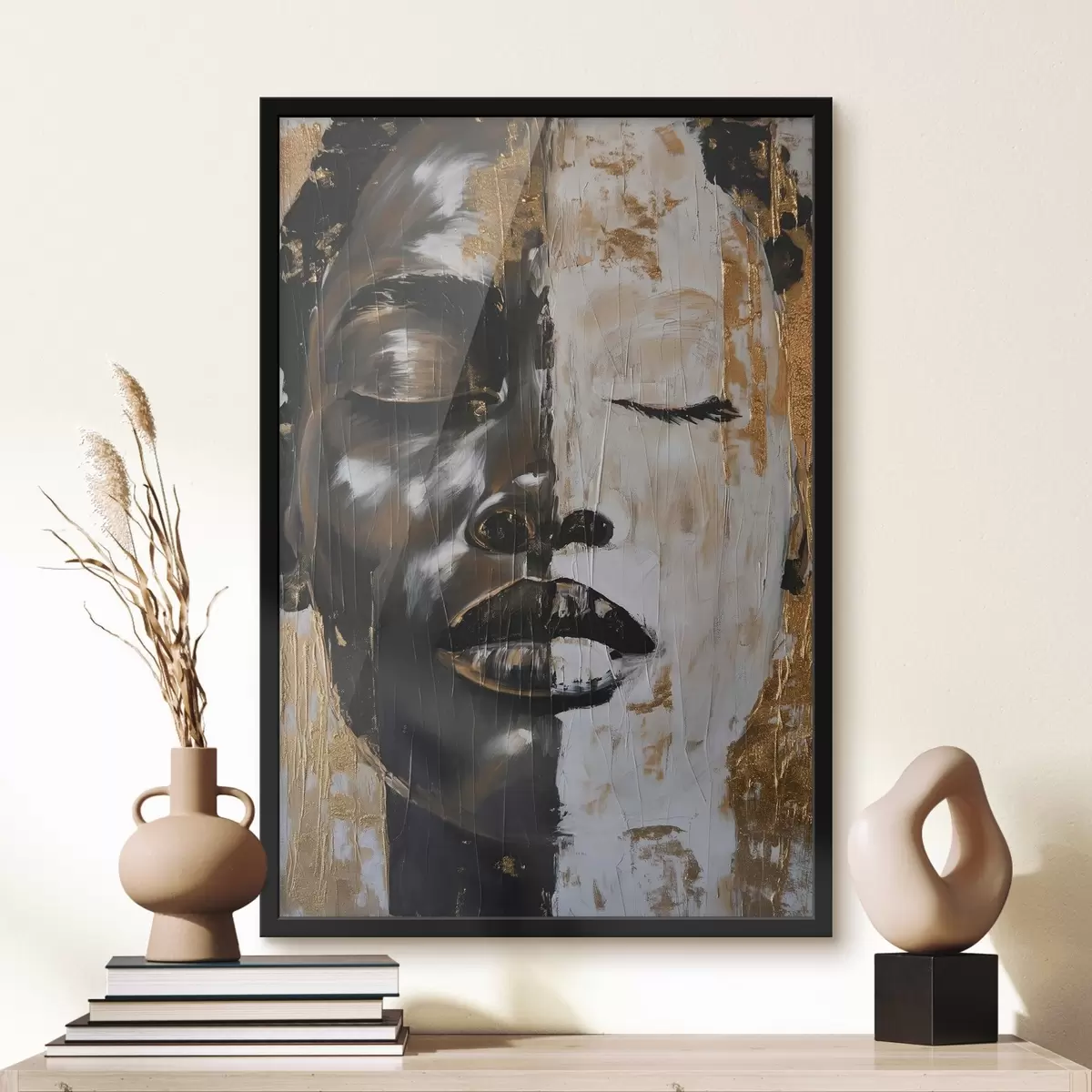 Poster Abstraktes Porträt Nachahmung der Malerei f44514