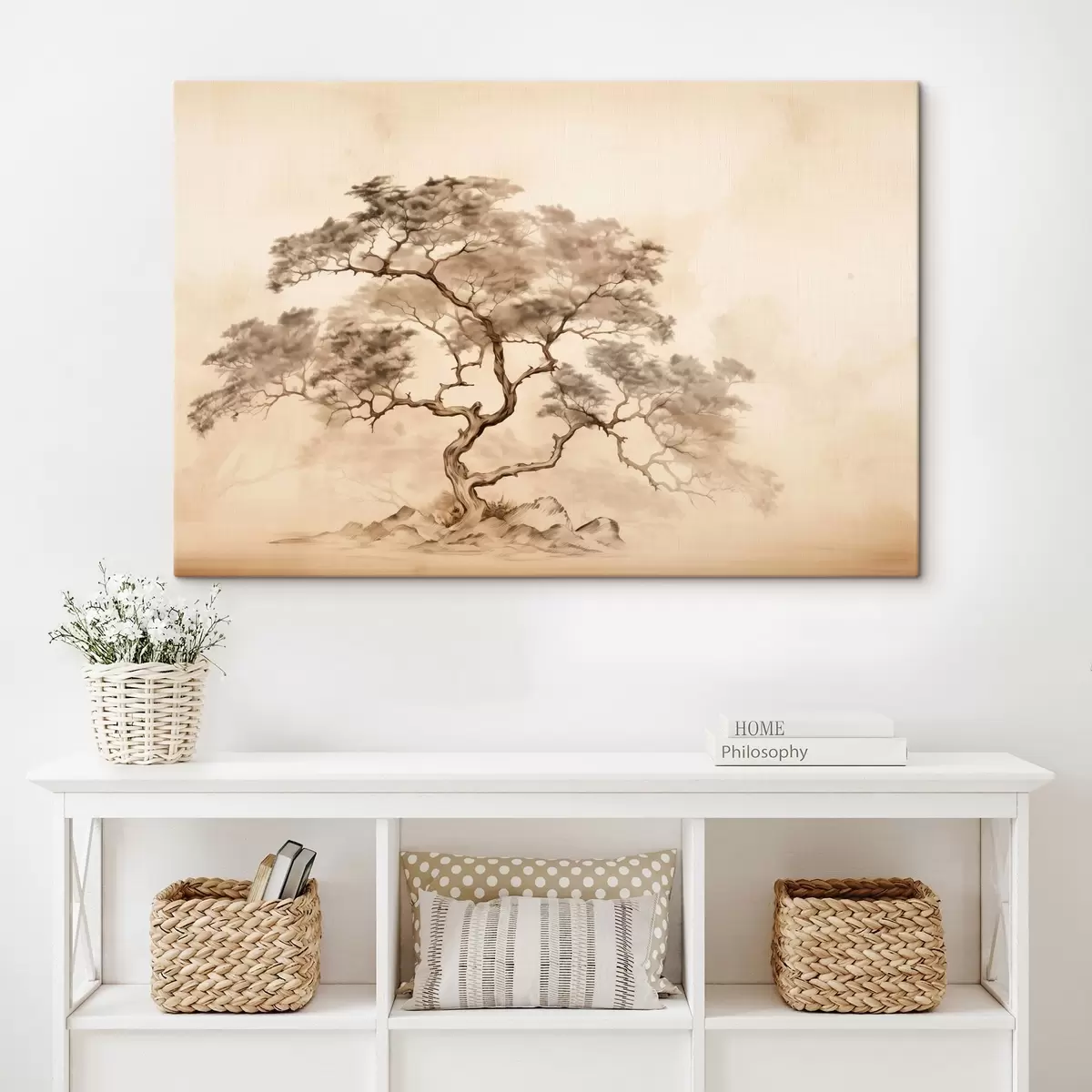 Wandbilder Baum auf einem Hügel s44523