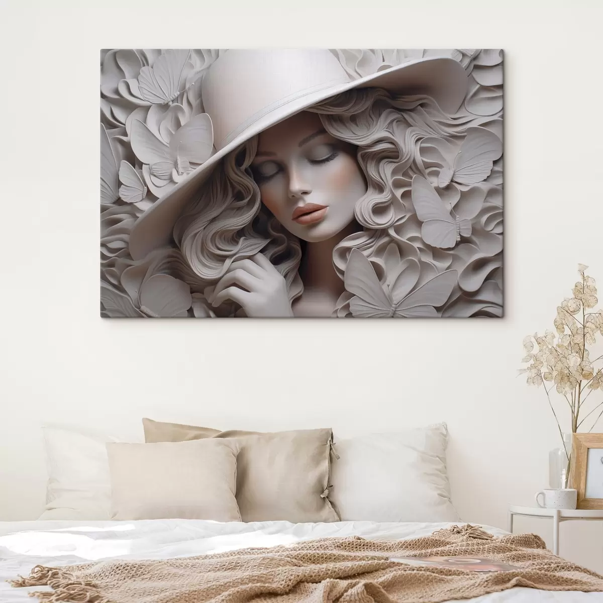 Wandbilder Mädchen mit Hut s44524