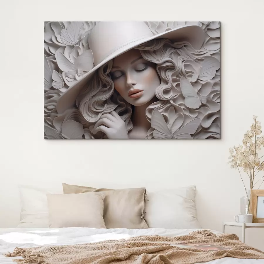 Fototapete Mädchen mit Hut s44524