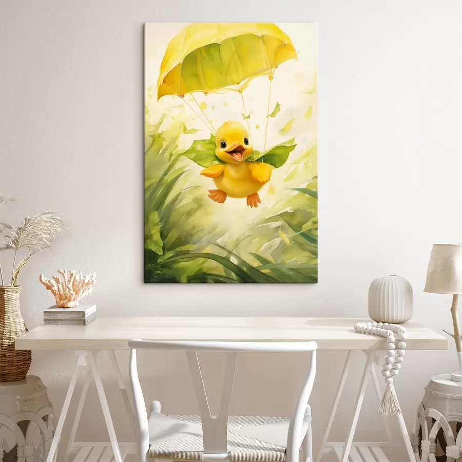 Wandbilder Entenküken mit Fallschirm s44529