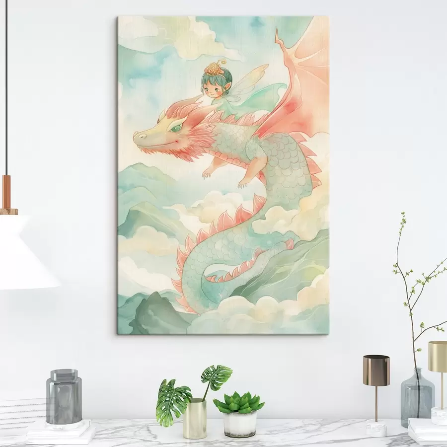 Wandbilder Fee und Drache s44532