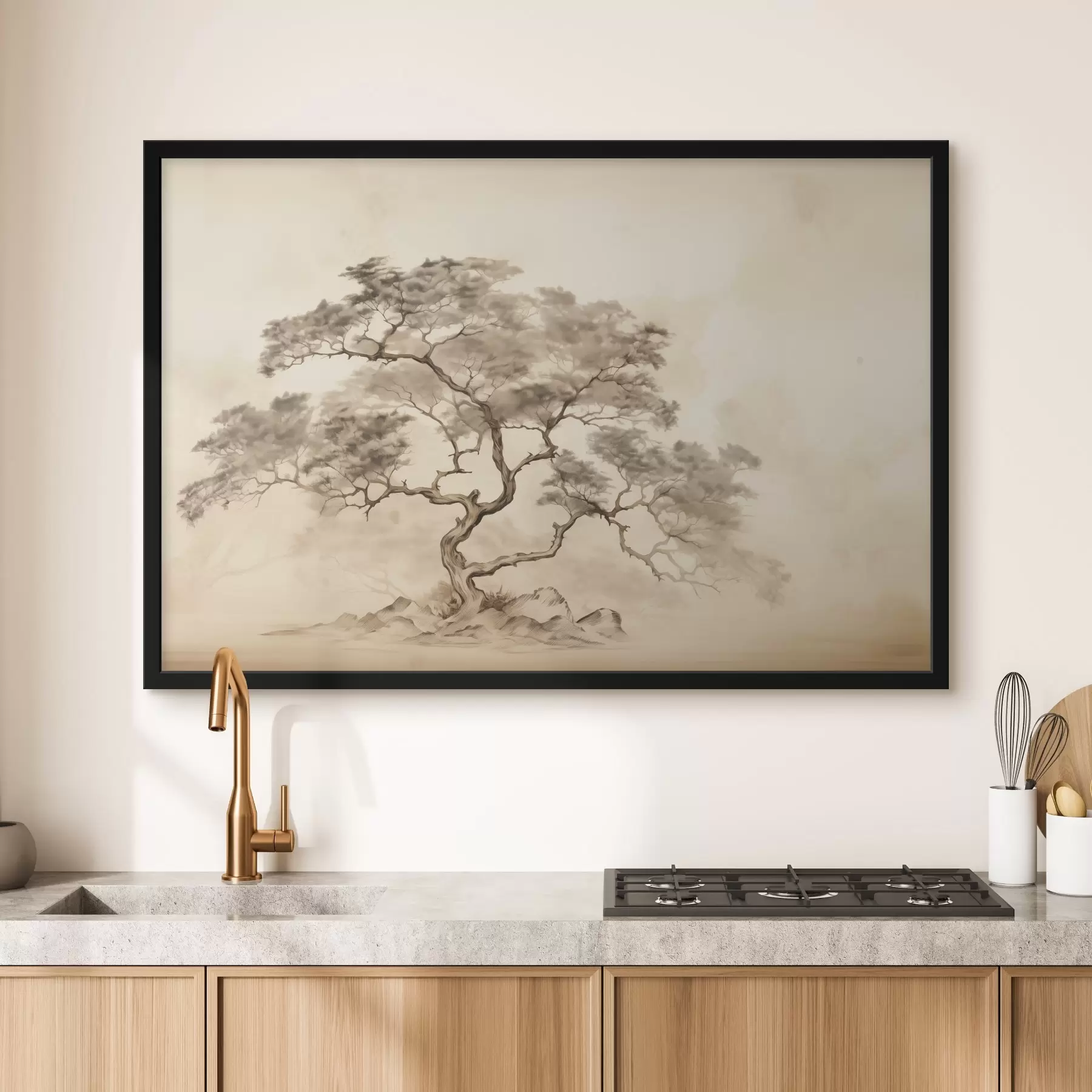 Fototapete Baum auf einem Hügel f44523