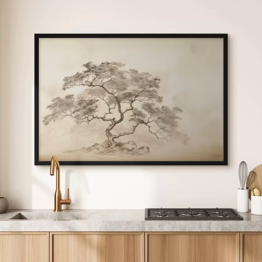 Fototapete Baum auf einem Hügel f44523