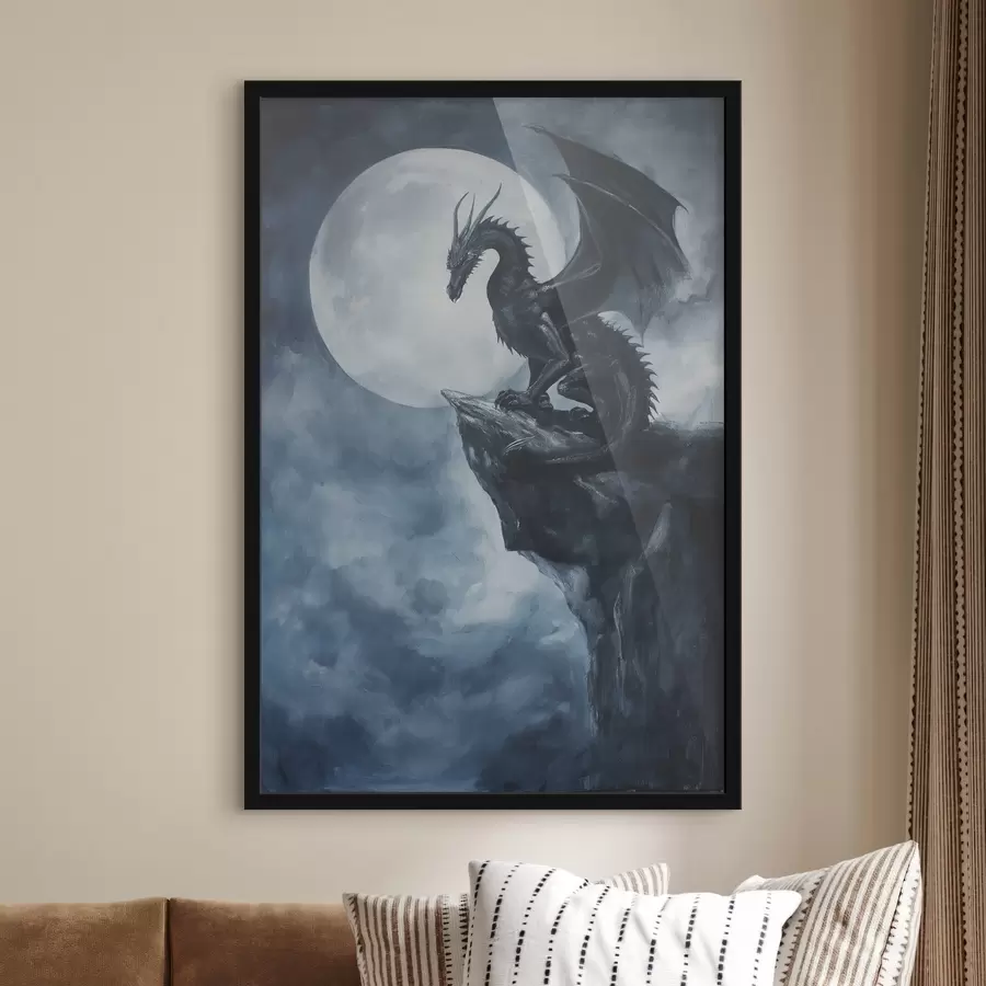 Fototapete Drache und Mond f44530