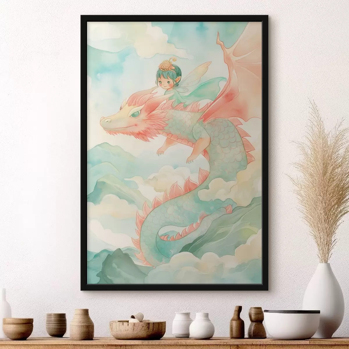 Poster Fee und Drache f44532